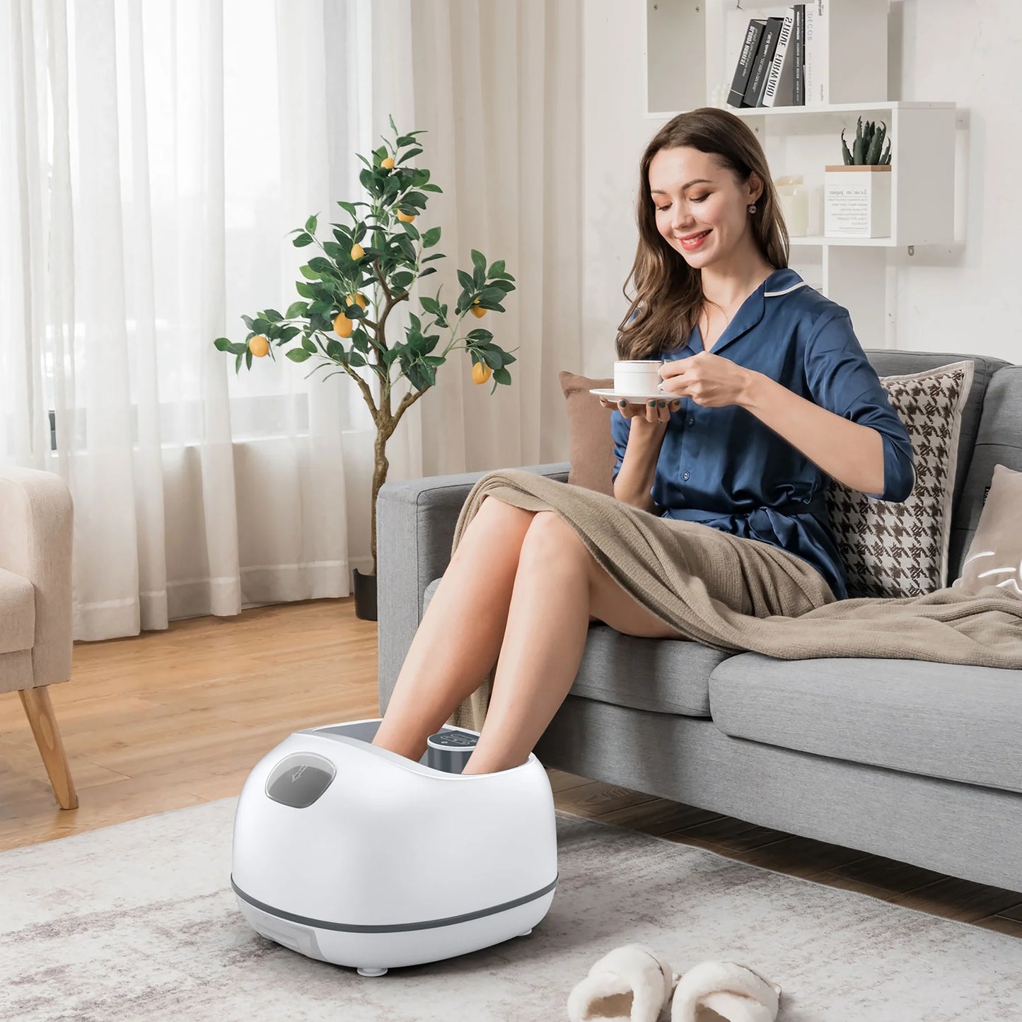 Steam Foot Spa Massager Foot Bath Massager with 3 Heating Levels and Timers