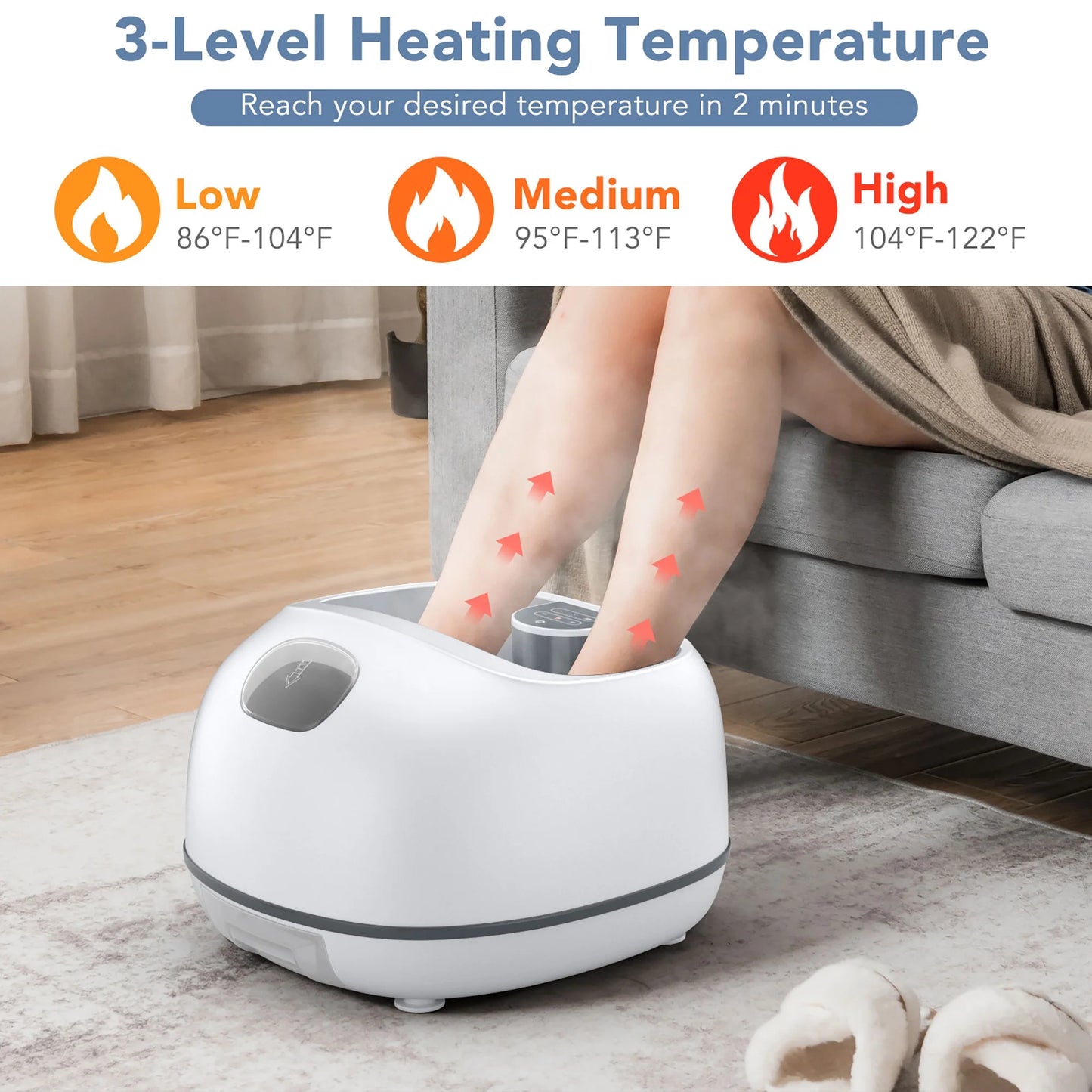 Steam Foot Spa Massager Foot Bath Massager with 3 Heating Levels and Timers